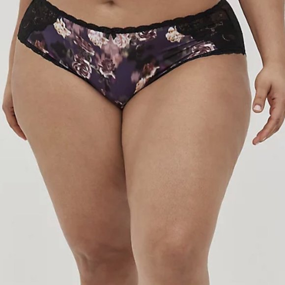 SECOND SKIN LATTICE HIPSTER PANTY - FLORAL BLACK - Picture 2 of 4